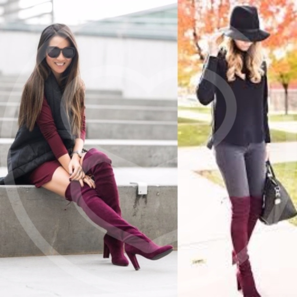 DANIELLA Over the Knee Boots - WINE - Picture 3 of 8